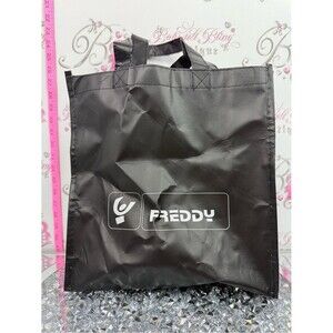 Freddy bag Black Reusable Tote Bag with White Logo